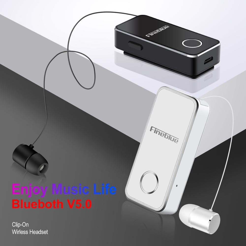 FineBlue F2Pro bluetooth 5.0 aluminum alloy call vibration Wireless Headset In-Ear High Tensile Collar Clip Portable Vibrating