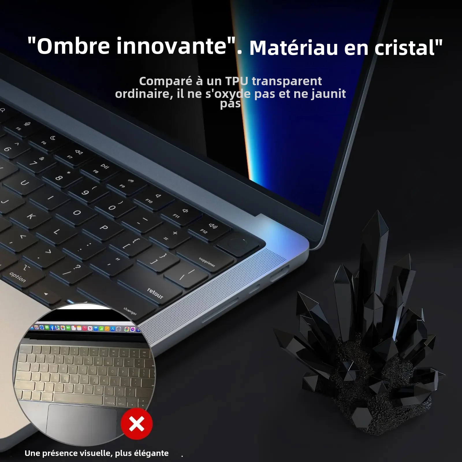 Premium Keyboard Cover Skin Ultra Thin dla MacBook Air 15" M3 M2 A3114 A2941, Air 13.6" A3113 A2681, Pro 14" 16" A2918 A2779