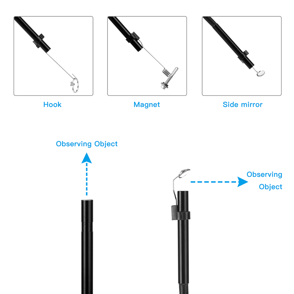 Wifi endoskop linse diameter 5.5mm hård ledning 2m 5m 10m endoskop kamera vandtæt inspektion borescope til android ios telefon
