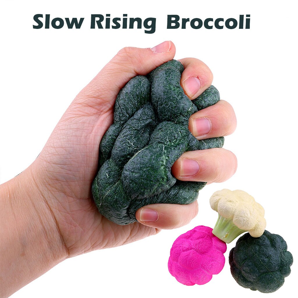 Kleurrijke Squishy Oneindige Squeeze Broccoli Stress Reliever Geurende Super Langzaam Stijgende Squeeze Speelgoed Sleutelhanger 11Cm Antistress