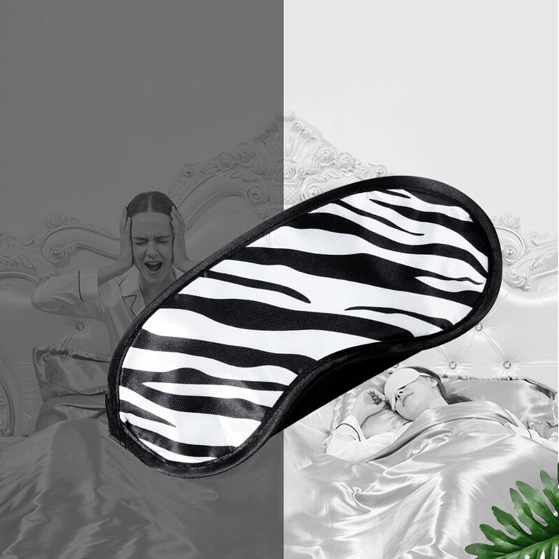 Dacron-mascarilla de dormir suave y cómoda, máscara para dormir, leopardo, cebra, estilo, para el trabajo, estudio, viajes en casa, funda para los ojos portátil