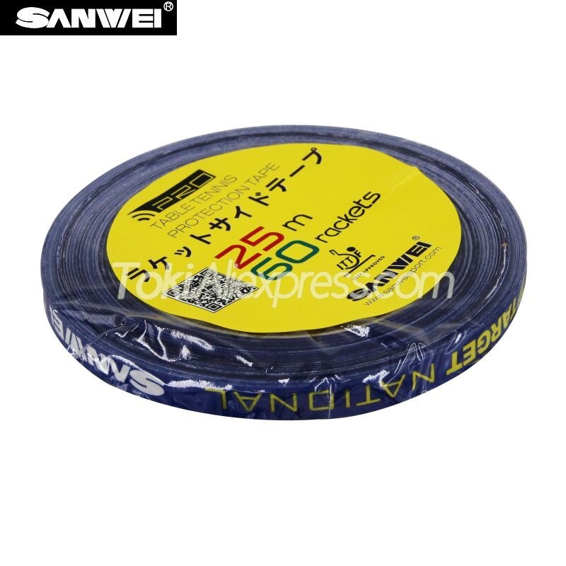 1Cm * 25M Sanwei Tafeltennis Racket Rand Tape Side Protector Originele Doel Nationale Ping Pong Bat Beschermende tape Accessoires