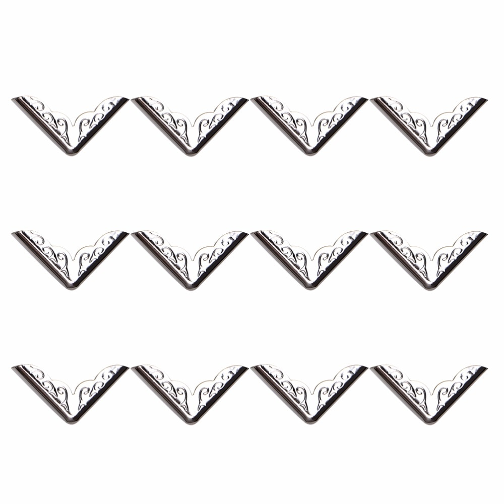 12 Uds. Esquinas de Metal para libros, álbum de recortes, álbumes de fotos, esquinero para menú, protectores Artesanía de Metal DIY