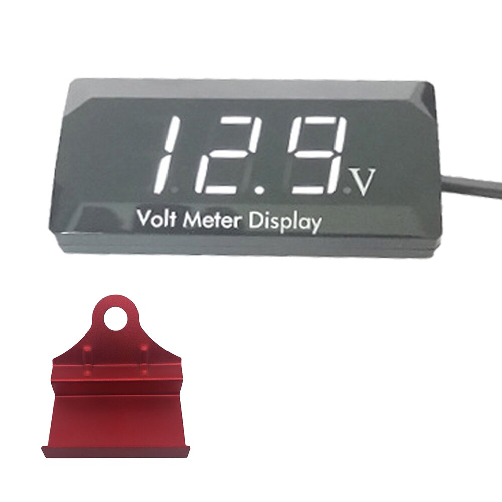 Auto Digital Anzeige Voltmeter Wasserdicht Direkte Strom 12V Spannung Volt Meter Gauge für Fahrzeug Motorrad mit Halterung NJ88: WHITE