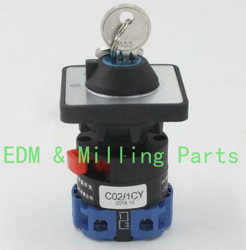 CNC 220V Universal Transfer Switch LW26-20/1 Single Hole Key With Lock Changeover Switch 20A