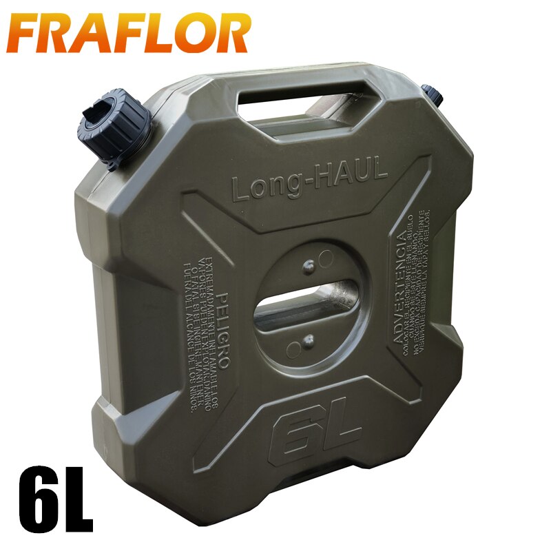Bidon de rechange pour moto, 6l, vert et noir, Jerrycan, réservoir d&#39;essence et d&#39;huile, pichet de carburant, support de réservoir en plastique: 6L Green  No Lock
