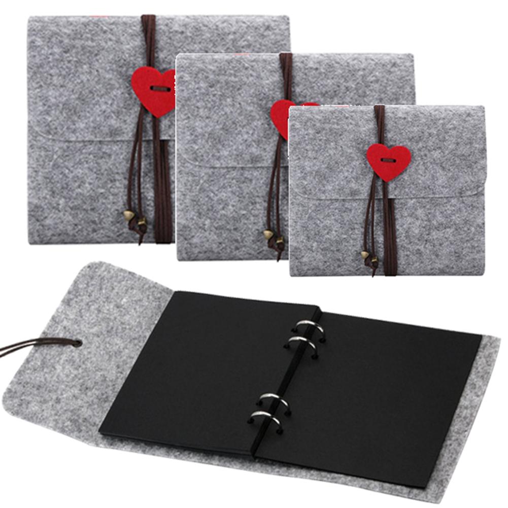 Love Heart Handmade Felt Cover DIY Photo Album Anniversary Scrapbook Decoration for Wedding Anniversary Memory Books