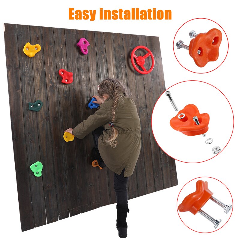10 Teile/satz freundlicher Kletterwand Hält freundlicher Holz Zauberstab Klettern Steine Spielzeug Art Spielplatz Spiel Hand Füße Halten Griff Bausatz