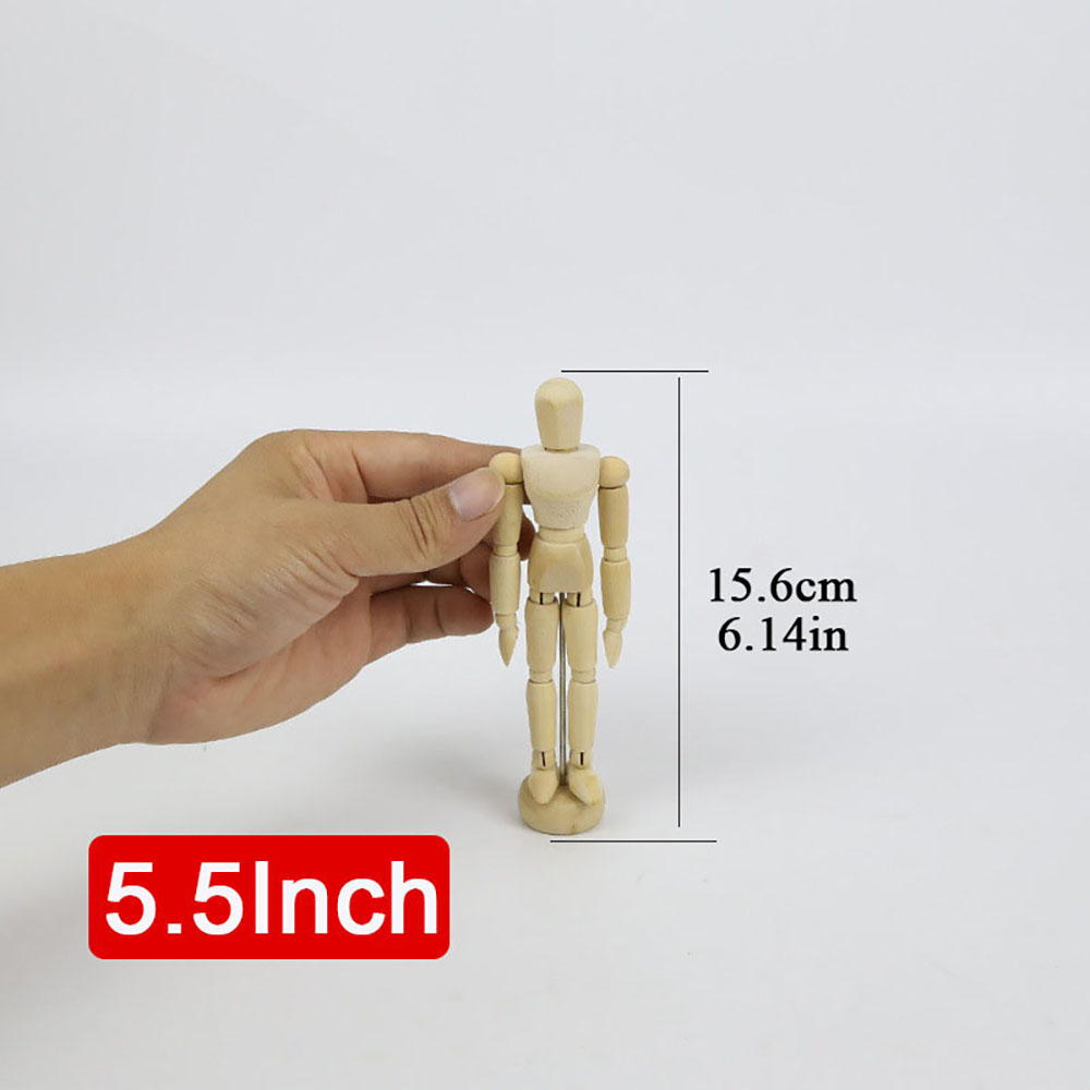 Manichino snodato in legno per artisti da 4,5/5,5/8/12'', perfetto per la decorazione domestica/disegnare la figura umana: Kaki scuro