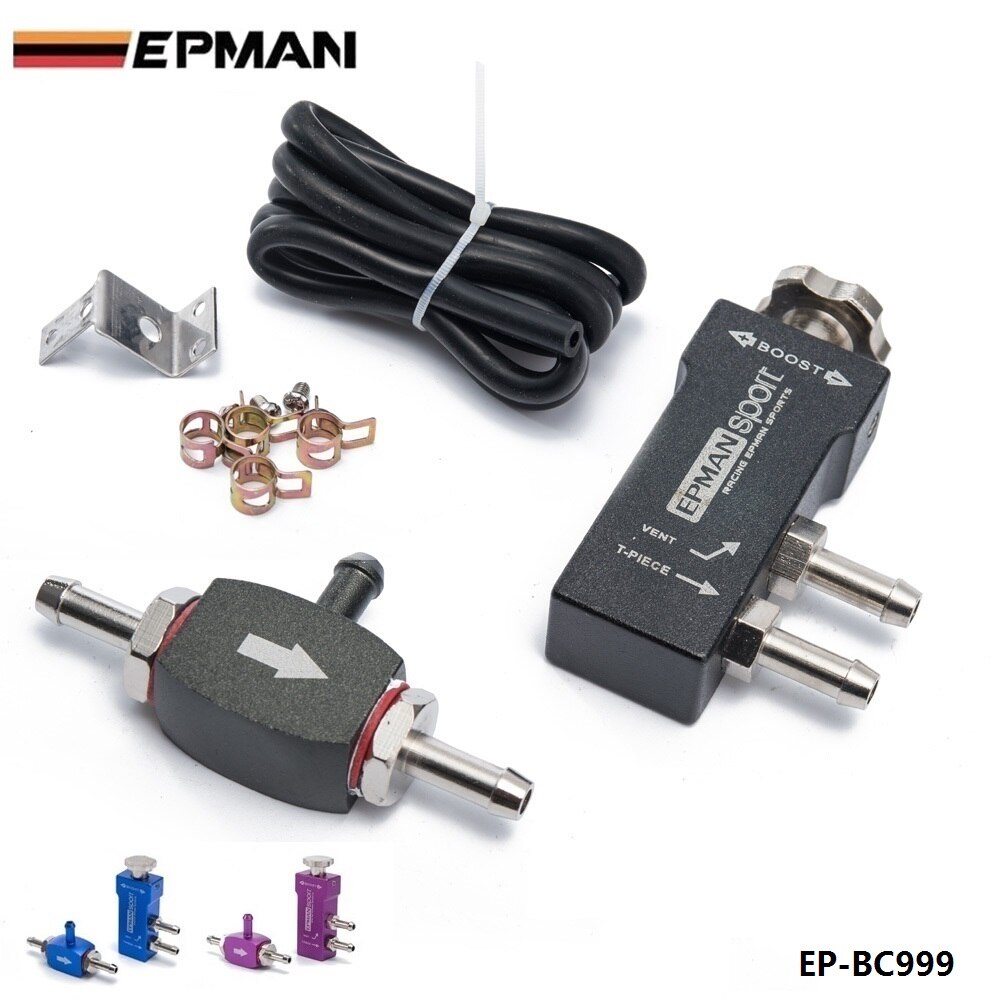 UNIVERSAL ADJUSTABLE TURBO 30 PSI MANUAL TURBO BOOST BYPASS CONTROLLER KIT (Blue Purple Black) EP-BC999-ALBZ
