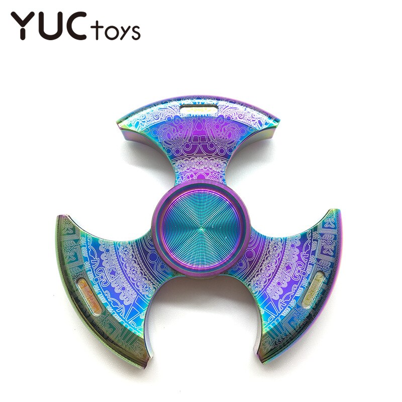 Fidget Spinner Stainless Steel Mayan Color Metal Hand Spinner 5-9min Dice Exterior Smooth Finger Tri Spiner Gyro Toy For Kid