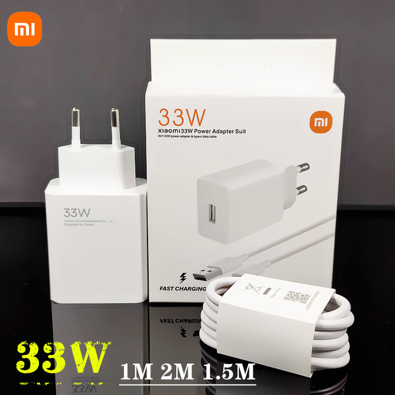 Original Xiaomi 33W Fast Charger EU 30W Turbo Charge Type C Cable Xiaomi Redmi Note 9 Pro POCO X3 Nfc Mi 10 9 9t Pro Note 10 10X