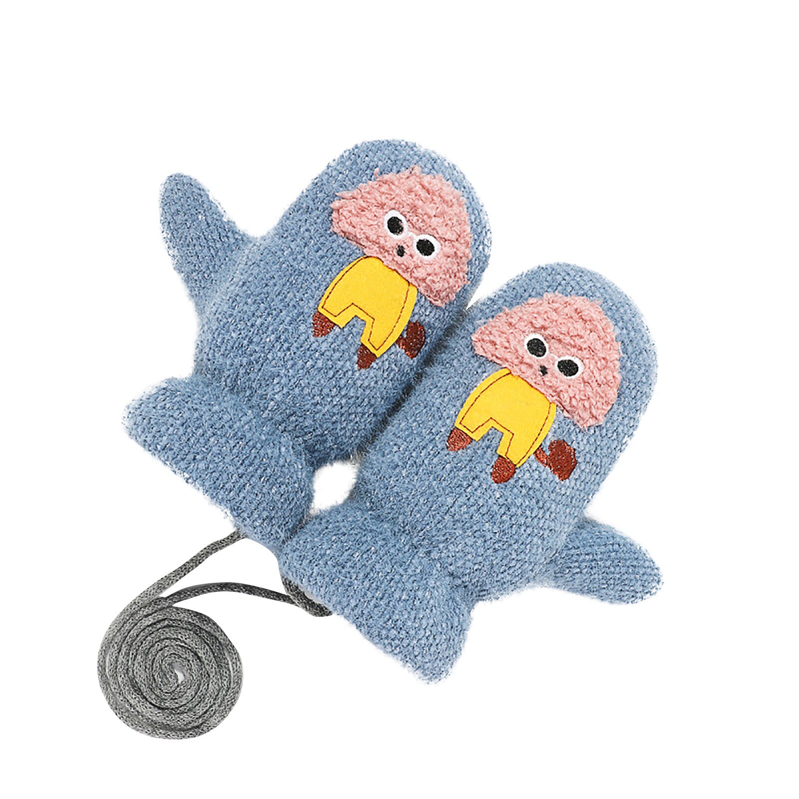 Vintage Cartoon Gestrickte Kinder Sport Handschuhe Frauen Verdicken Touchscreen Handschuhe Winter Warme Schnee Volle Finger Handschuhe Weihnachten: L