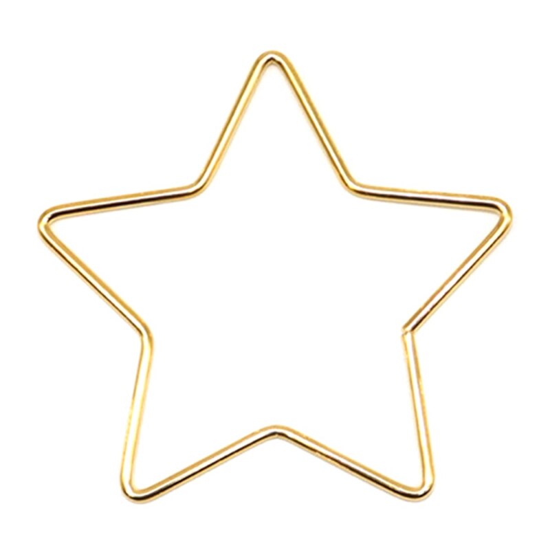 1Pc Star Shape 50-200mm Metal Craft Hoops Dream Catcher Rings for Dreamcatchers Wreaths Macrame Project DIY Accessories: Gold 20cm