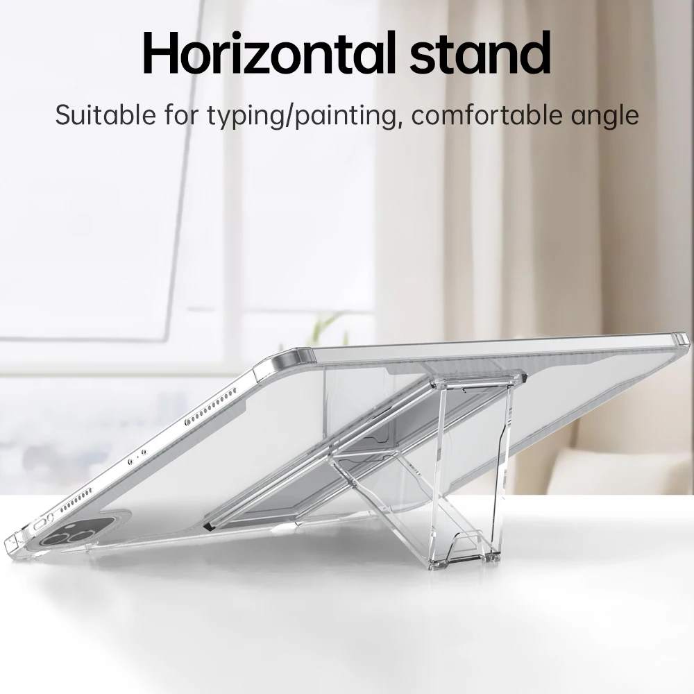 Funda de plástico con soporte para tableta, carcasa suave de TPU para iPad Pro 11, 10,5, Air 5, 4, 3, 10,9, 10,2 pulgadas, 10, 9, 8, 7. ª generación, Mini 6