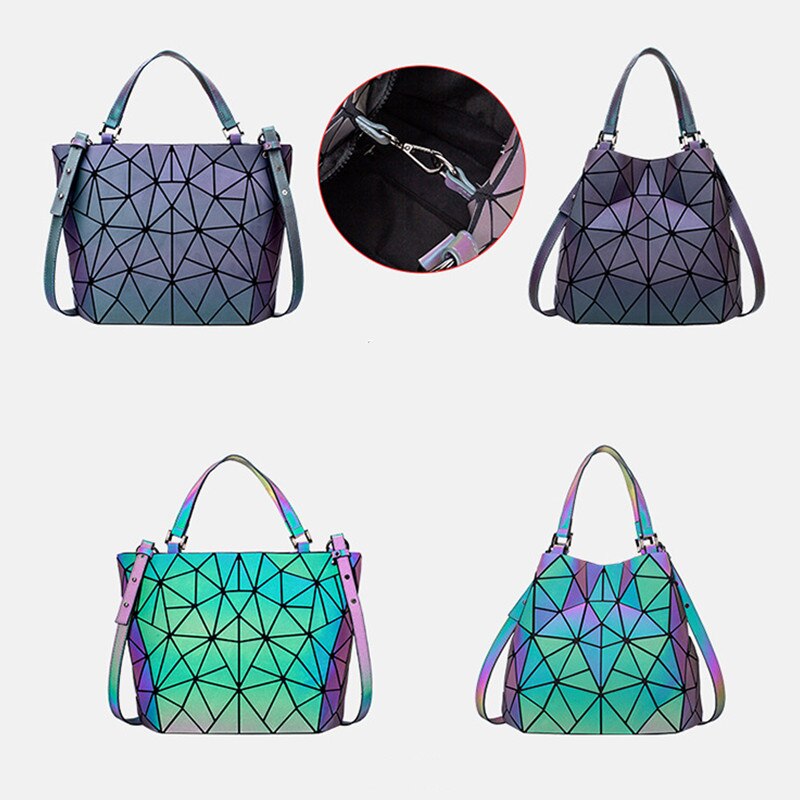 Mode Vrouwen Handtassen Tas Set Crossbody Tassen Voor Vrouwen Geometrische Lichtgevende Schoudertas Vrouwelijke Handtas En Portemonnee Draagtas