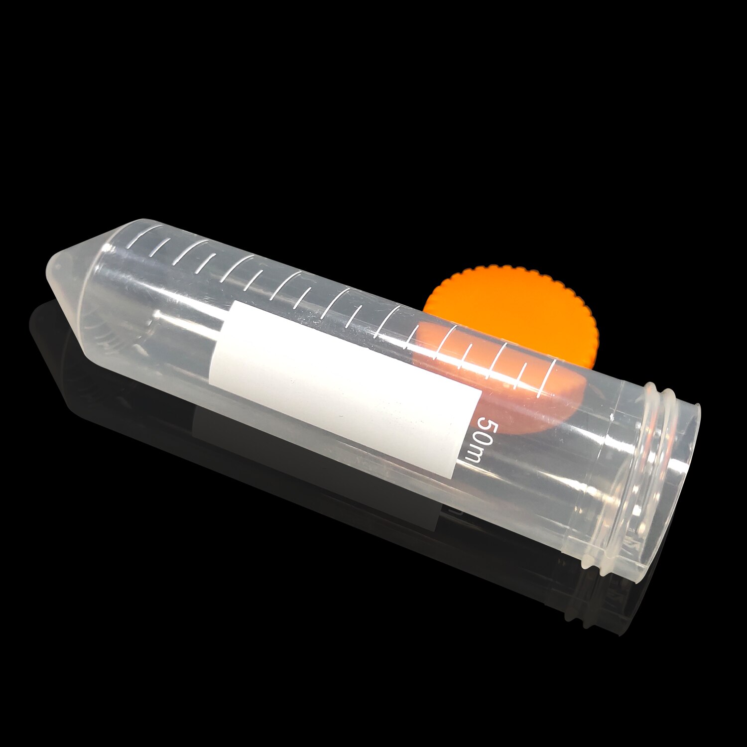 50ml Conical Bottom Plastic Centrifuge Tube with Graduation and yellow Screw Cap, Pack of 10pcs