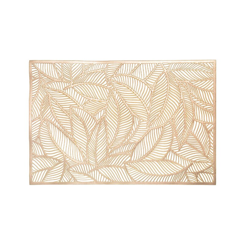 1pc pvc holle isolatie onderzetters tafelmatten voor thuis, kerst, bruiloft, hittebestendige placemat voor op de eettafel: 462 x 305mm goud