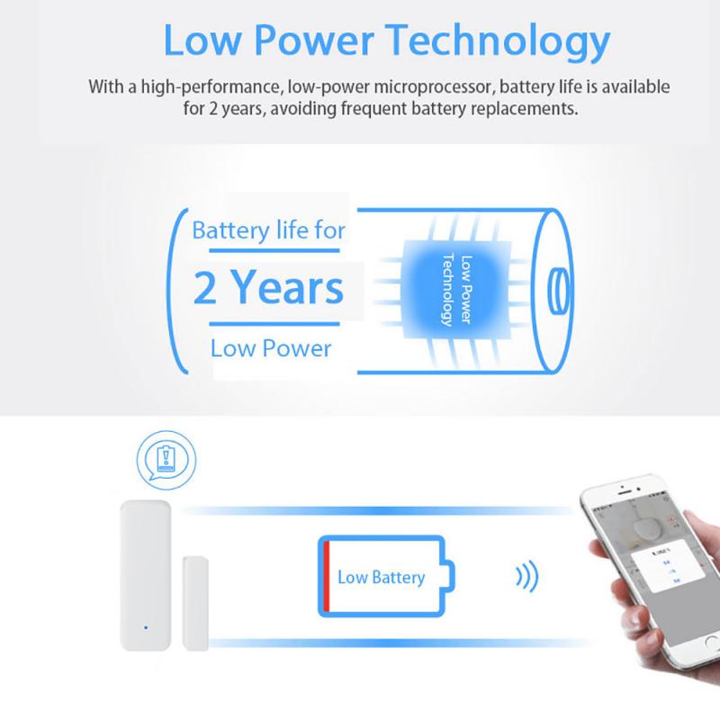 For Smartthings Echo Zigbee Hub Smart Life App Smart Window Door Sensor ZigBee Wireless Connection Multifunction