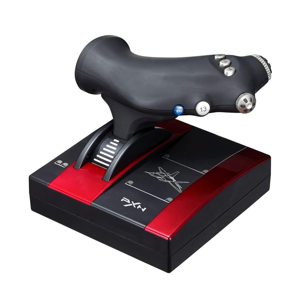 PXN-2119II USB para simulación de juego, Joystick de vuelo con función de vibración, 16 teclas de programación, copa de succión fija ajustable, DC5V: Default Title