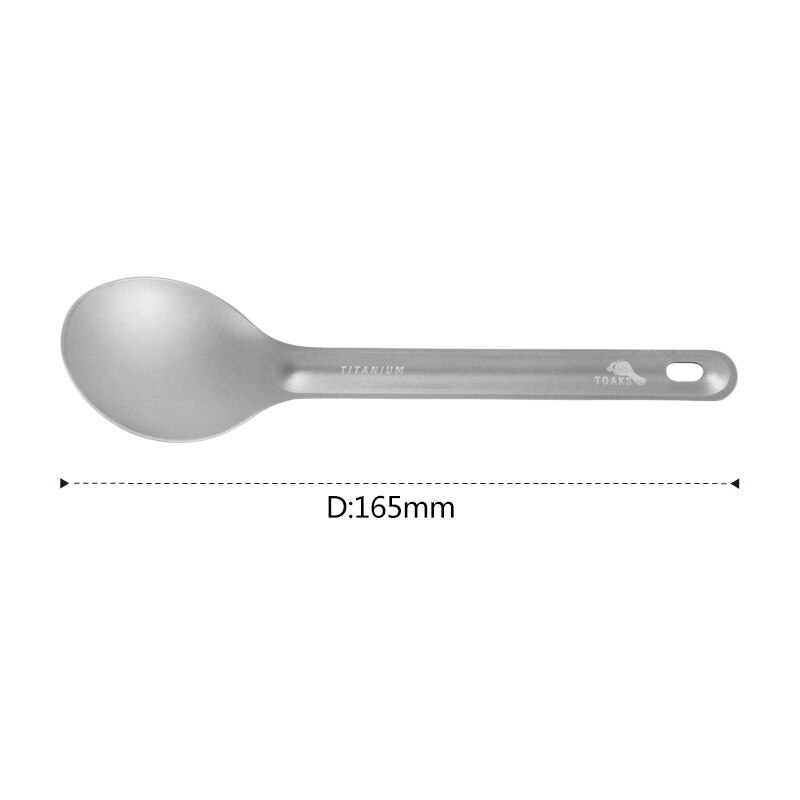 Todois talheres de titânio 165mm, talheres de titânio ultraleve portátil, colher de titânio puro para acampamento, utensílios de praia, 11g