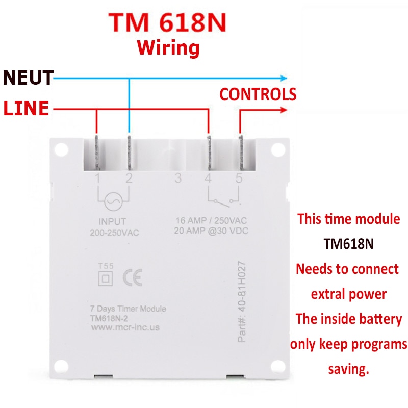 6v dc timer switch 7 dage programmerbar tidsrelæ med 12/24hr format ur display stort lcd 1.6 tommer genoplad batteri indeni