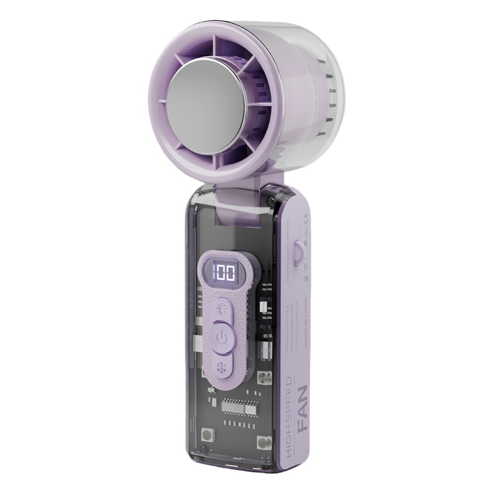 Opvouwbare persoonlijke koelventilator met 100 snelheden, draagbare mini-handventilator, usb-oplaadbaar, 3600 mah, opvouwbare reisventilator: Goud