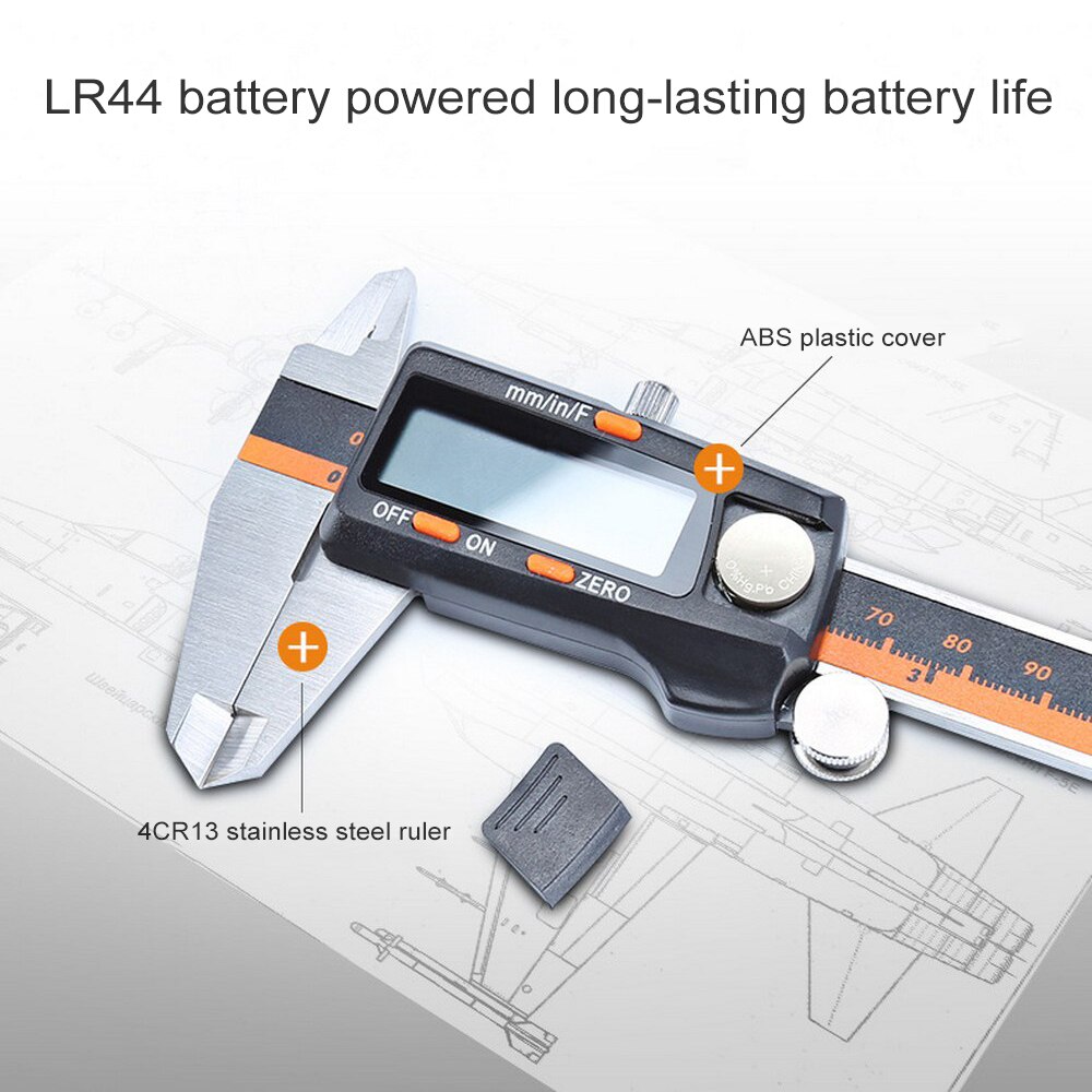 Stainless Steel Digital Display Caliper 150mm Fraction MM Inch High Precision Automatically LCD Vernier Caliper Stainless Steel