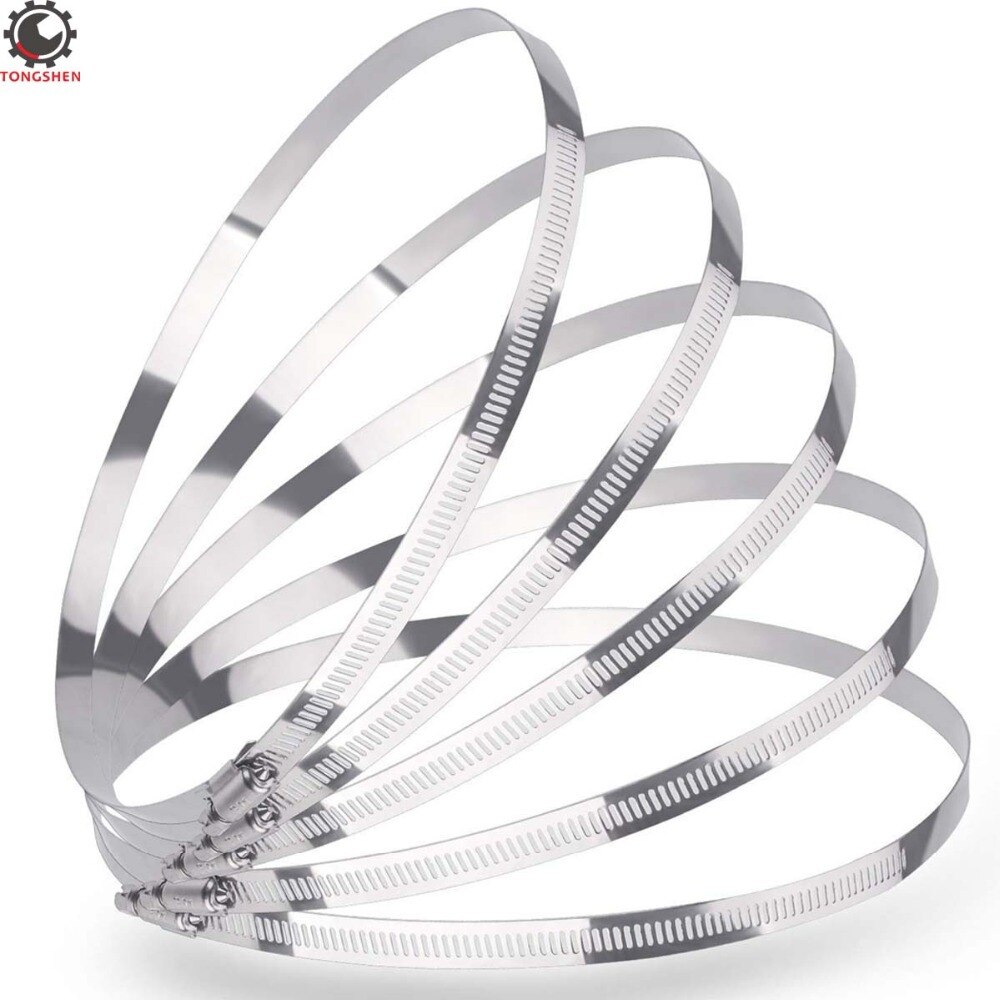 2.5-12 Inch Stainless Steel Duct Clamp Worm Gear Pipe Clamps Hose Clips Fuel Hose Pipe Clamps Worm Drive 46-310mm Hose Clamp