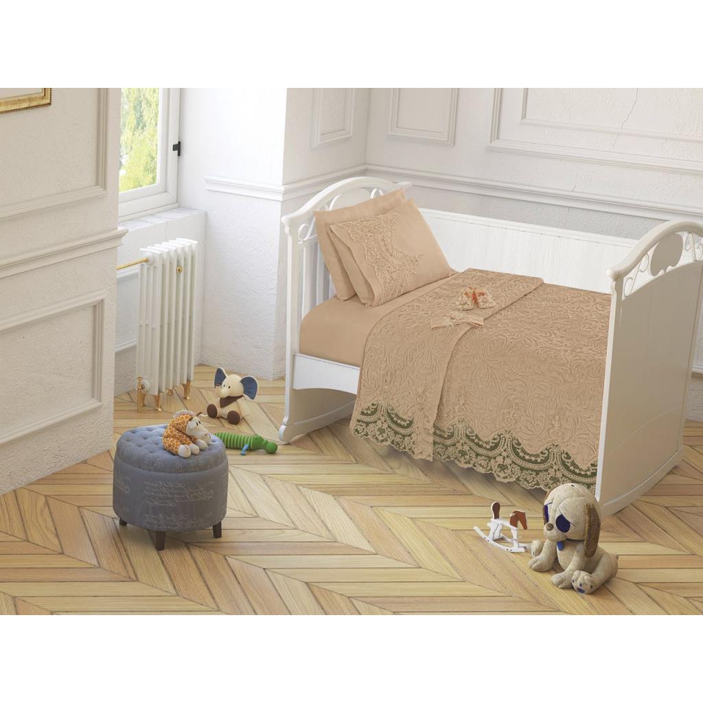 French Laced Baby Blanket Pack Cappucino