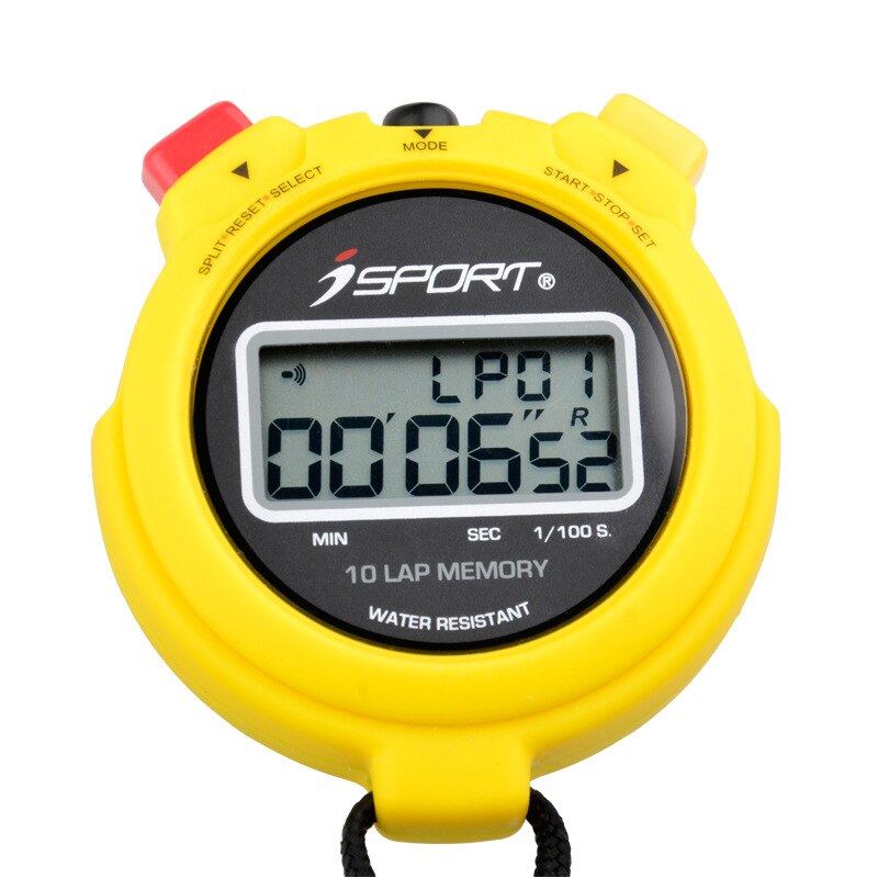Digital professional 10 voltas cronômetro cronógrafo de memória duas fileiras esporte contador temporizador atletismo cronômetro com cordão
