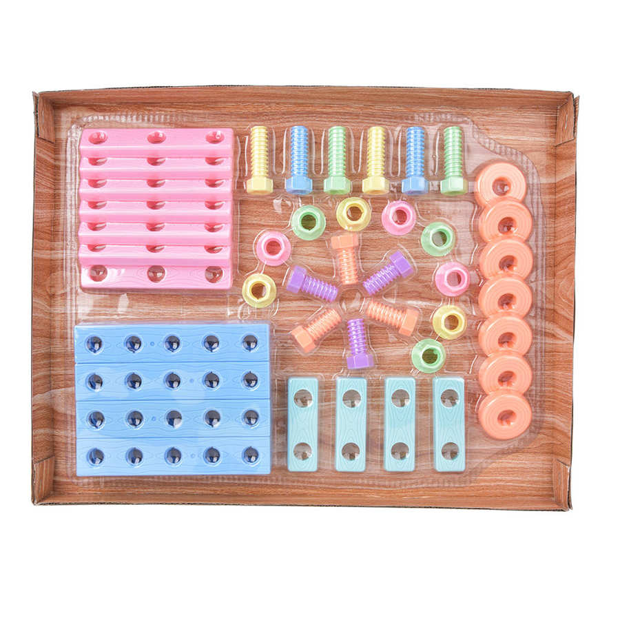 Juego de tornillos de juguete, rompecabezas de tornillo, juguete educativo, juguete de bricolaje, tuerca de montaje, rompecabezas, juguete educativo para chico y niño