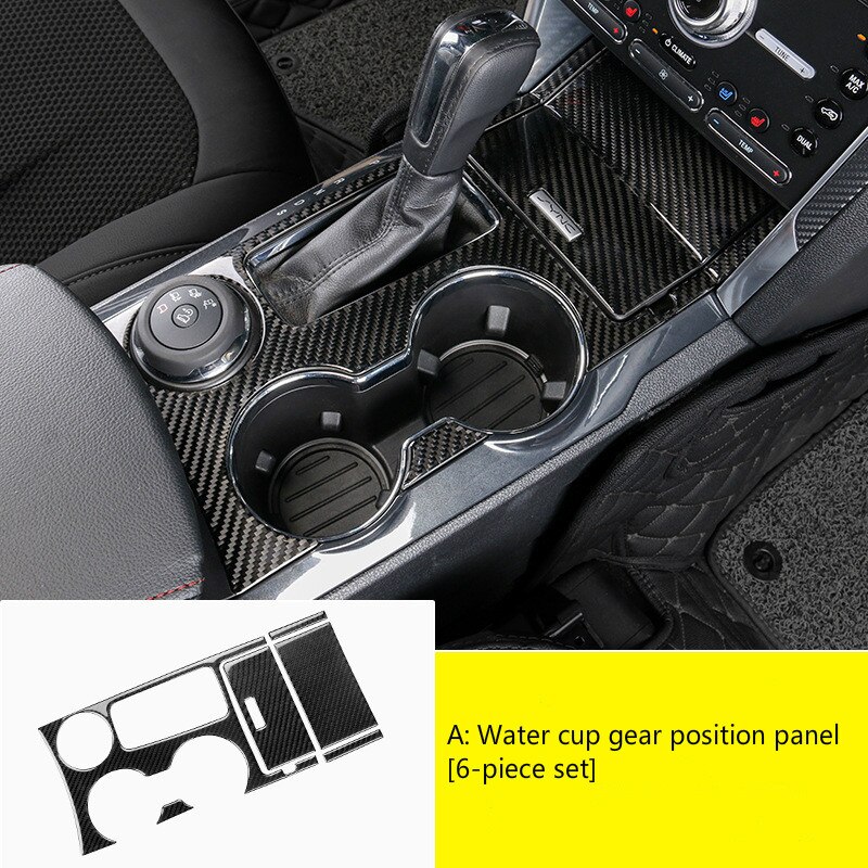 For Ford Explorer Car Accessories Carbon Fiber Interior Trim Gear Panel Navigation Outlet Center Console Stickers 5D: Silver
