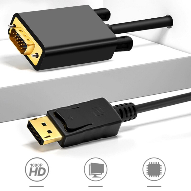 Grote Dp Naar Vga Adapter Kabel Displayport Naar Vga Hoge Prestaties Converters Sluit Displayport-Enabled Desktops En Laptops