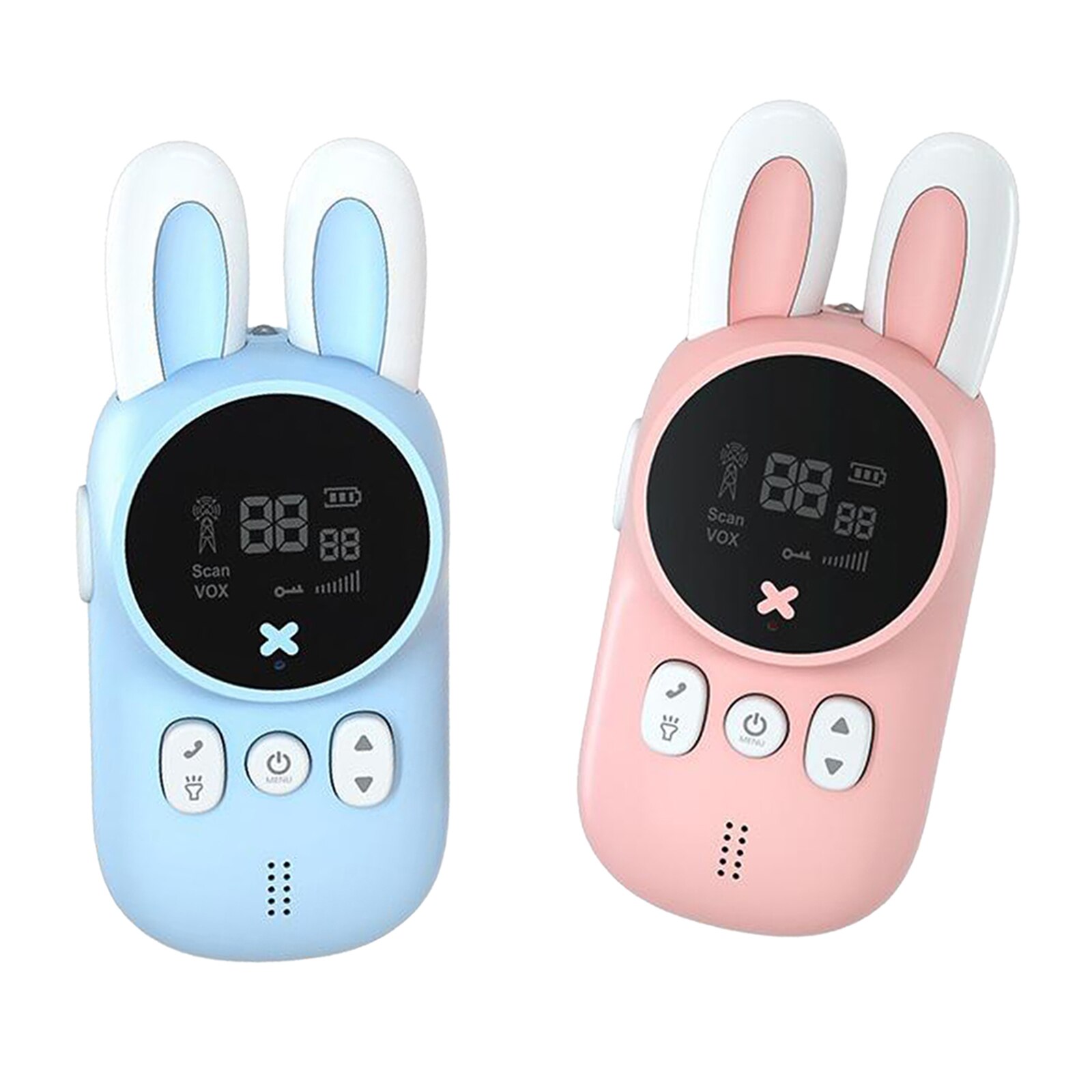 Walkie Talkie para niños, de conejito de dibujos animados, 1 rosa, 1 azul, radio para niños, Walky Talky, de cumpleaños para niños, 2 uds.