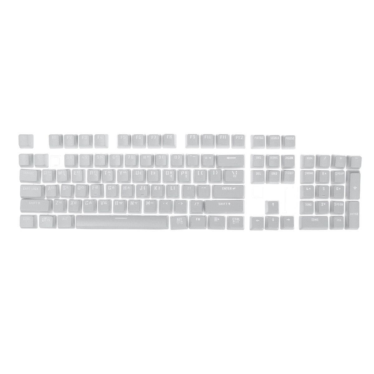 Black/White Universal-Korean 106 Keycaps For Mechanical Keyboard Backlight Thermal Sublimation For Cherry MX Mechanical Keyboard: White
