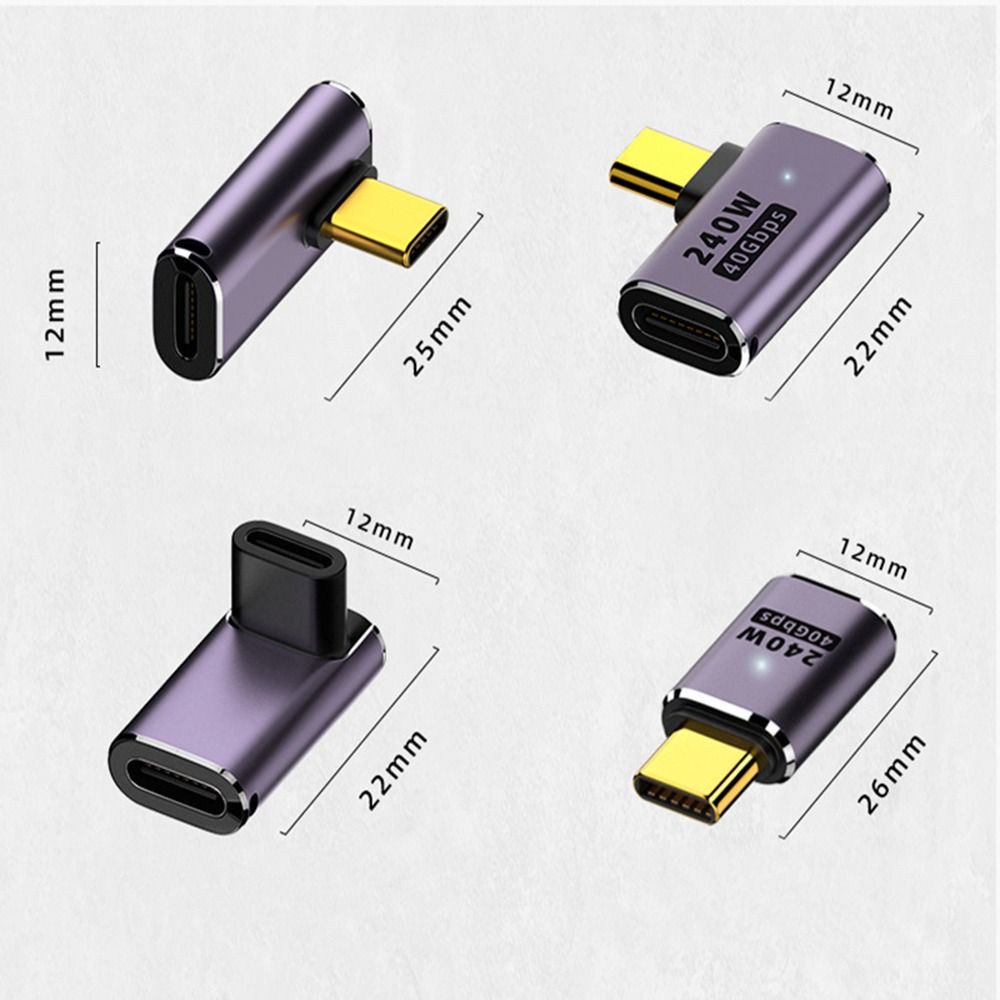240W Fast Charging Type C Adapter 40Gbps 8K 60HZ Male to Female USB C Converter Led Indicator Data Transfer For Phone Laptop