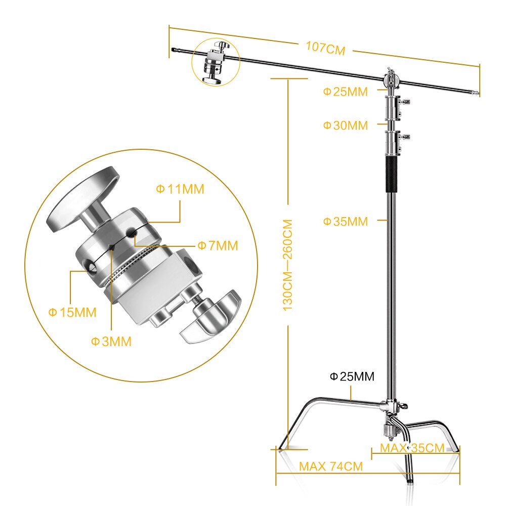Universal Runner Boom Arm Stand Metal Swivel Clamp Magic Leg Special Photography Studio Heavy Lighting Photography