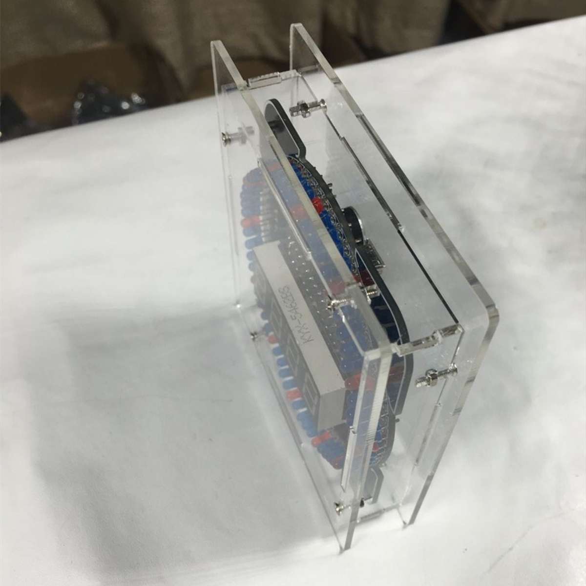 Rotating LED Electronic Temperature Display Digital Clock DIY Learning Kit Box Accessories School Supplies