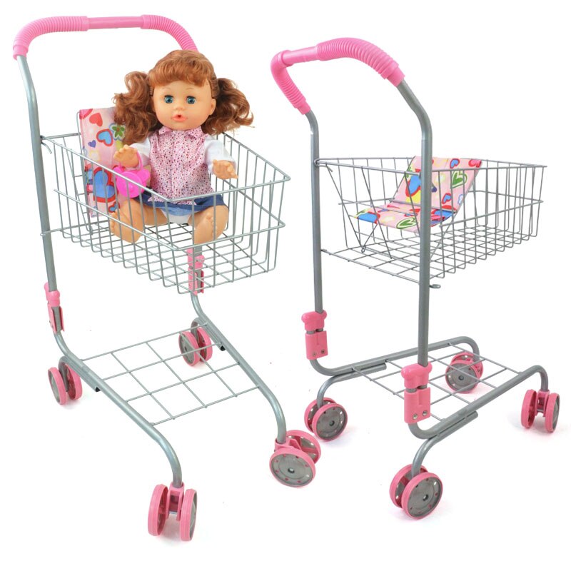 Play House Cart Boy Girl Child Simulation Supermarket Trolley Mini 3 Year Old Baby Stroller Big Space 68cmHeight