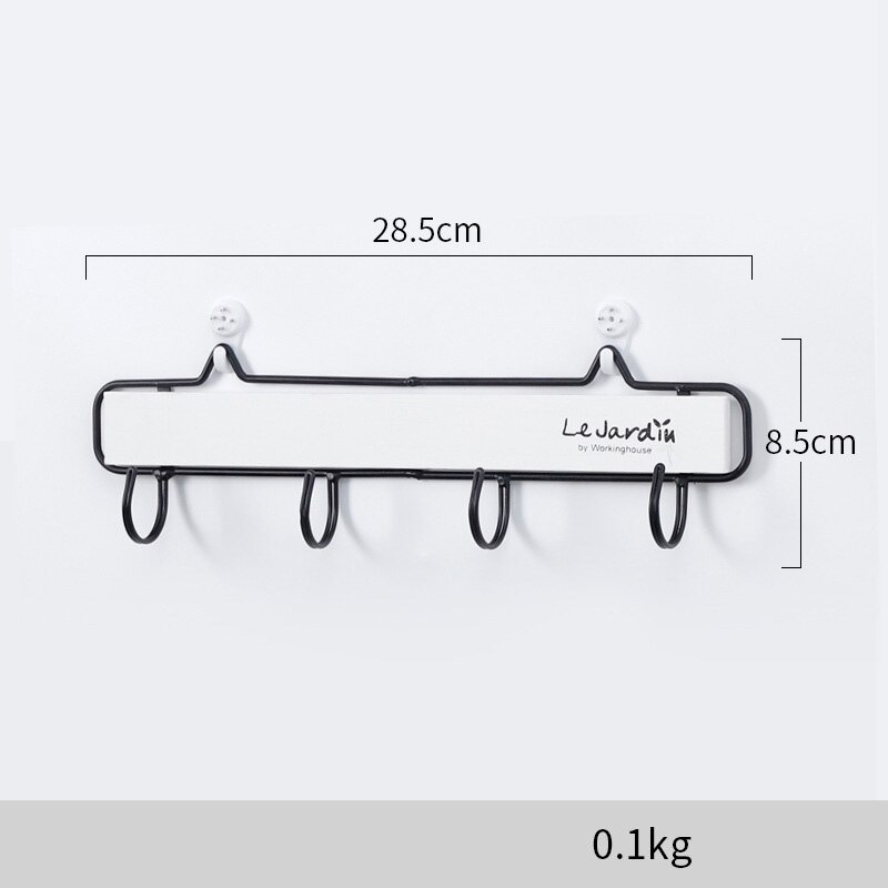 CAPTAINIRON Wall Hanging Letter Hooks for Key Holder Wall Decoration Hanger Iron Craft for Home Decor and Kitchen Tools Perchero: White-4Hooks