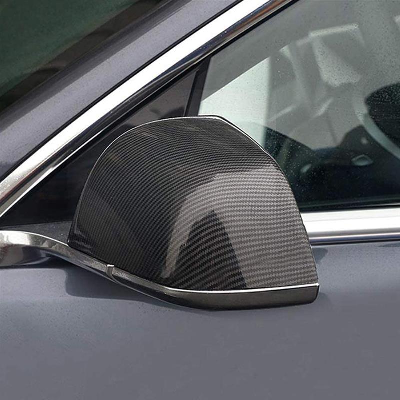 Zijspiegel Cover Plastic Cover Carbon Fiber Buiten Spiegels Cap Vervanging Compatibel Voor Tesla Model 3