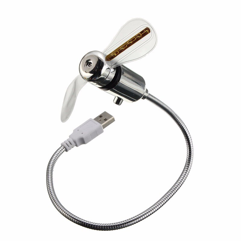 Durable Mini USB Fan portable gadgets Flexible Gooseneck LED Clock Cool For laptop PC Notebo