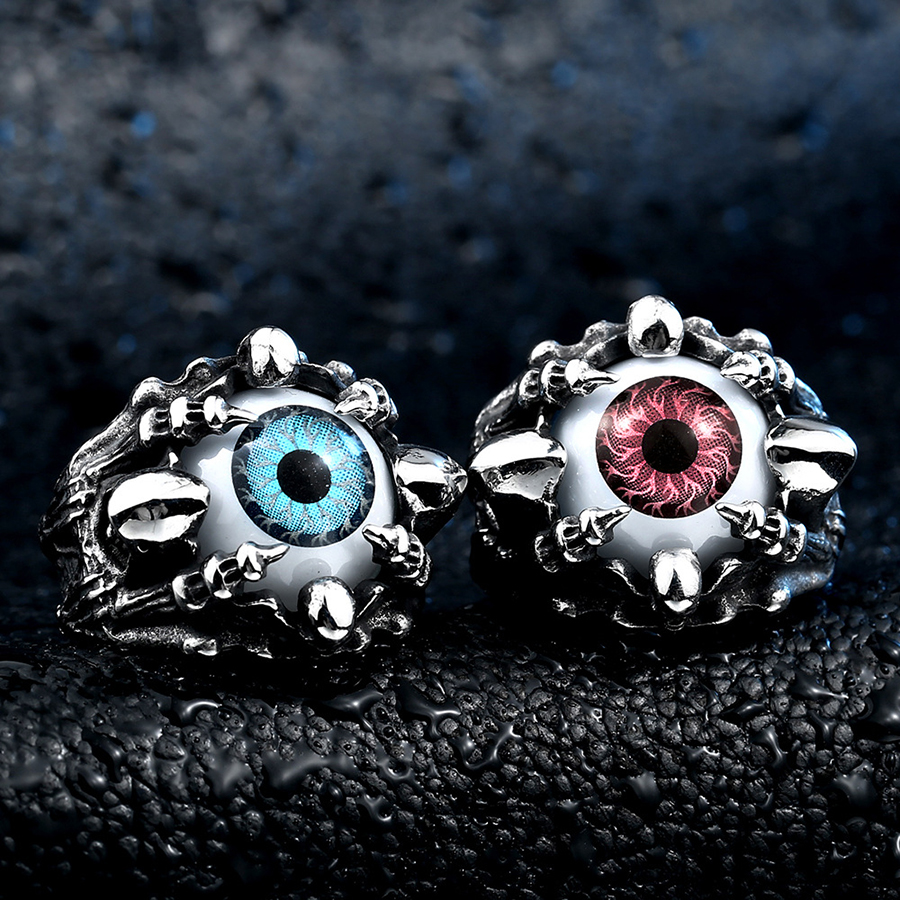 Anillos con forma de ojo de diablo para hombres y mujeres, anillo de ojo de Diablo, Punk, Hip Hop, Rock, Retro