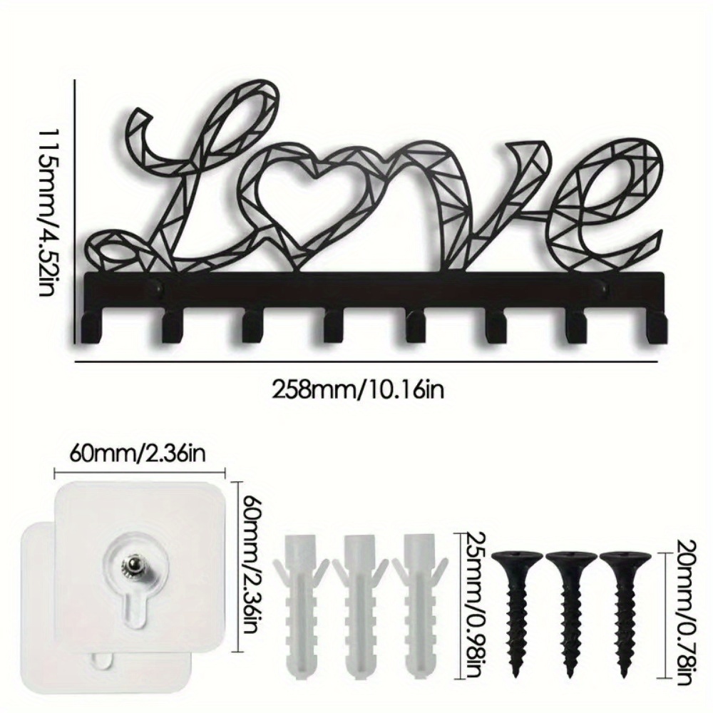 Wall Mounted Sweet Home Decorative Key Holder Key Wall Hook Creative Key Holder for Front Door: Azul