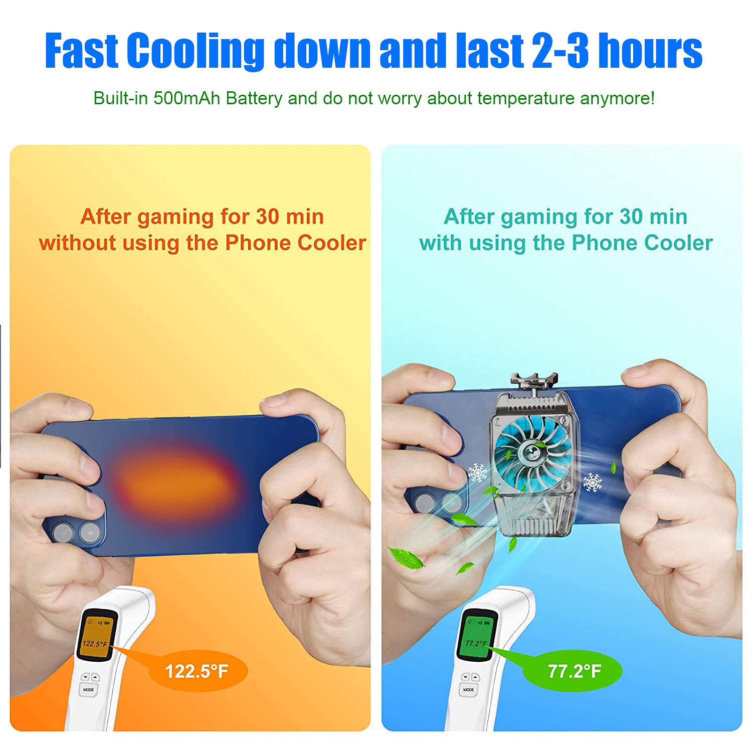 Mobiele Telefoon Cooler Telefoon Radiator Voor Playing Game Video 'S Kijken Met Led Licht Celular Water Fan Koeler Voor Smartphone