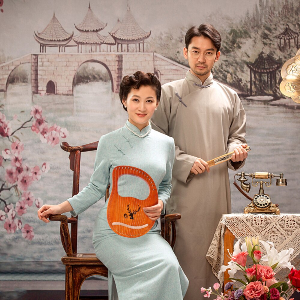 16 Strings Harp Mahogany Lyre Harp Ancient Style Lyre Harp Instrument