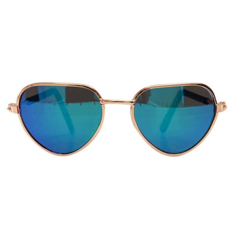 Gafas de sol clásicas con personalidad para perro y gato, lentes de sol con forma de corazón, reflectantes, para perros pequeños: 5