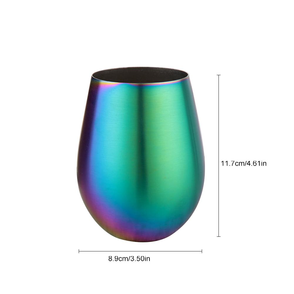 Vin dricksglas flerfärgad regnbåge iriserande hushållsstam 304 rostfritt stål enkellager färgpläterad stor mage e: Default Title