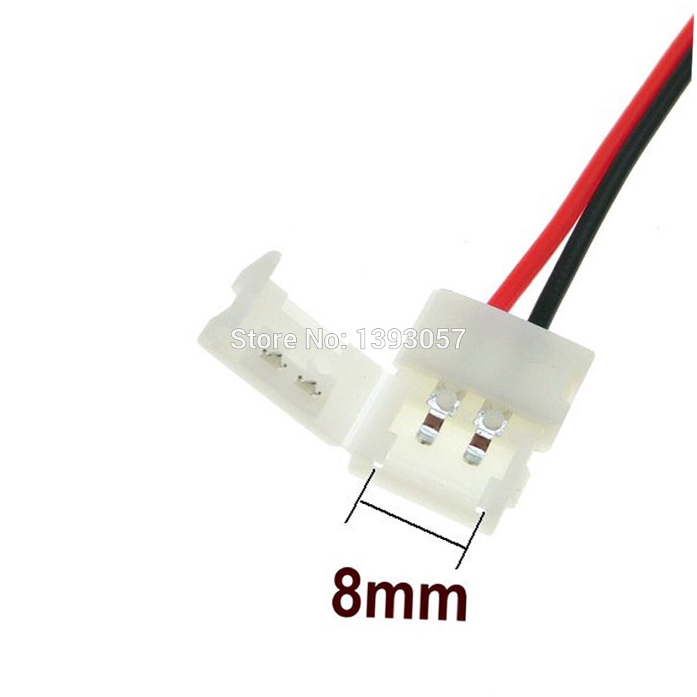 50 stks/partij LED Strip Connector 2pin 8mm met Draad Gratis Lassen Connector Adapter Voor 3825 2835 LED Strip